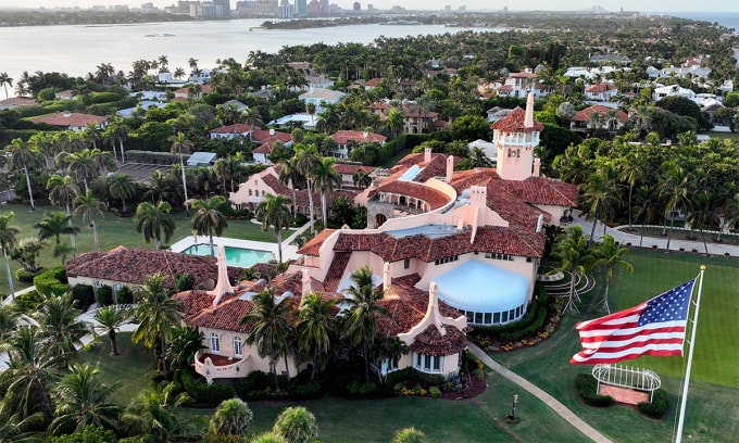 Dinh thự Mar-a-Lago ở West Palm Beach, Florida trong ảnh chụp tháng 8/2022. Ảnh: AP