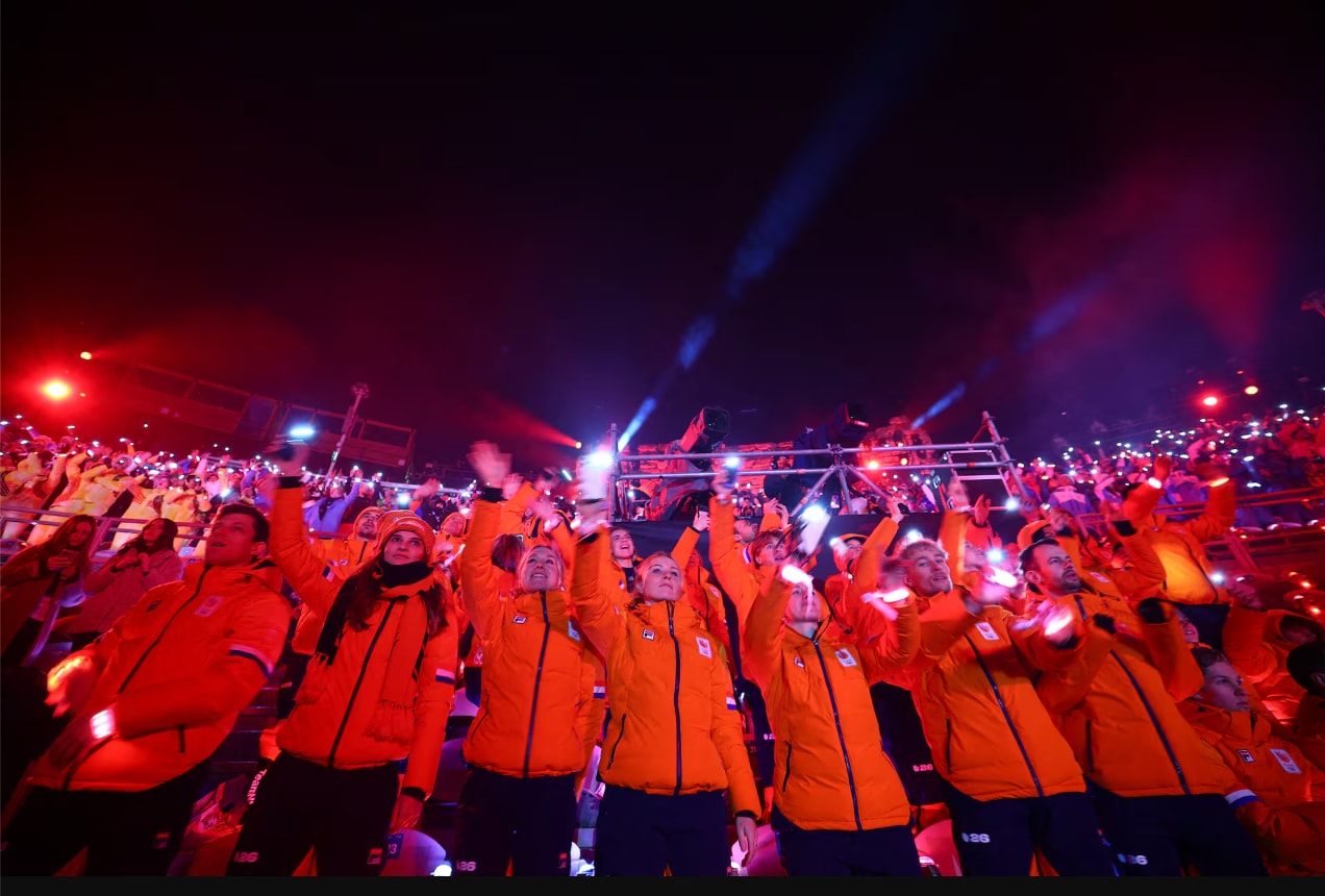 Các vận động viên Hà Lan trong lễ bế mạc.