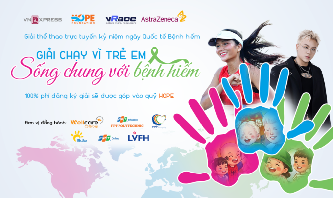 Giải chạy trực tuyến Run for Rare Kids đồng hành cùng trẻ sống chung với bệnh hiếm.