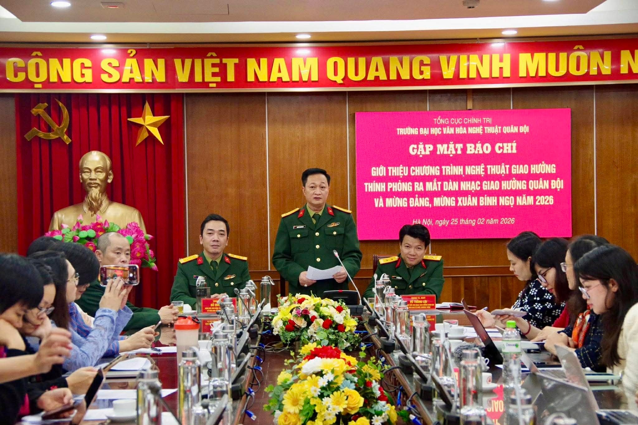 Đại tá, NSND Nguyễn Xuân Bắc - Phó Hiệu trưởng trường Đại học Văn hoá Nghệ thuật Quân đội thông tin về chương trình.