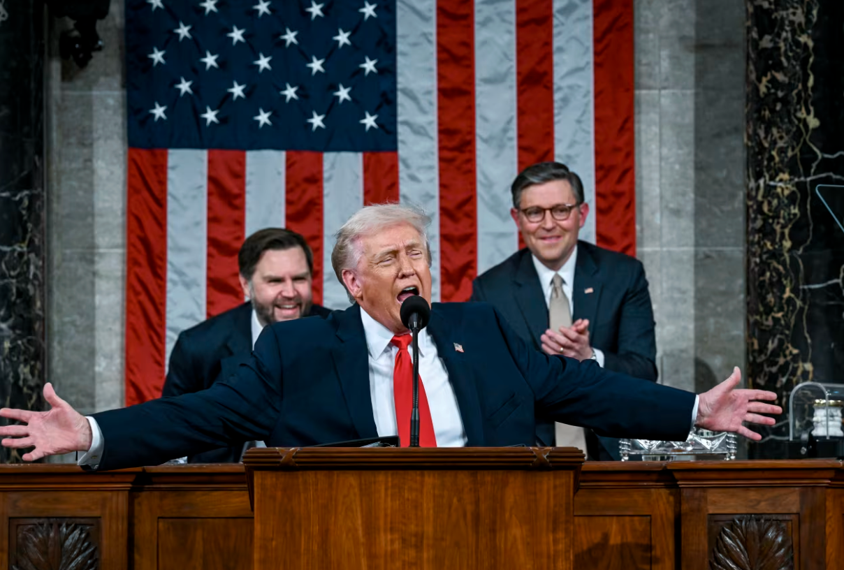 Tổng thống Mỹ Donald Trump đọc Thông điệp Liên bang. (Ảnh: Getty)