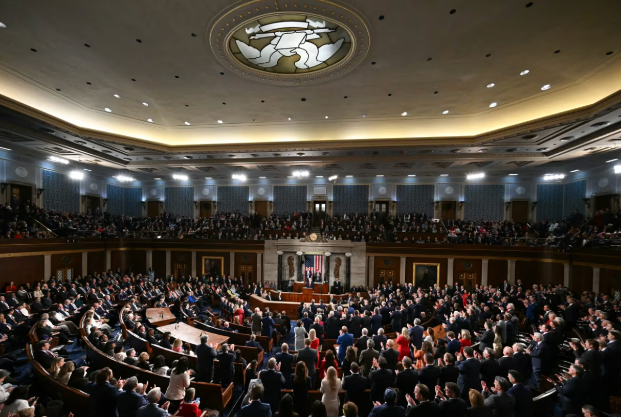 Toàn cảnh buổi đọc Thông điệp Liên bang của Tổng thống Mỹ. (Ảnh: Getty)