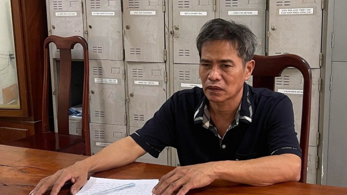 Nghi can tại cơ quan cảnh sát điều tra. Ảnh: Thái Hà