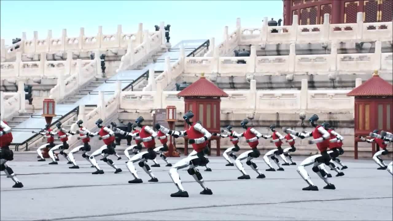 49 robot hình người Trung Quốc múa võ đồng bộ