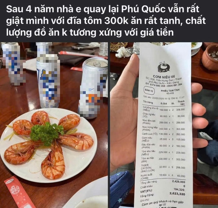 Mạng xã hội tranh luận về dĩa tôm 300 . 000 Đồng ở Phú Quốc dịp Tết 2026 - Ảnh 1.