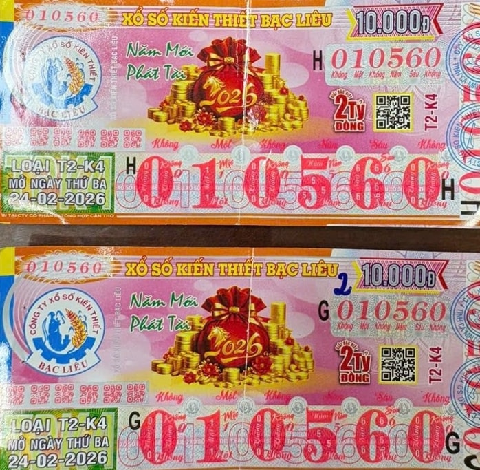 Đại lý vé số Hổ liên tục trúng độc đắc Xổ số miền Nam Bạc Liêu 2026 - Ảnh 2. Đại lý vé số Hổ liên tục trúng độc đắc Xổ số miền Nam Bạc Liêu 2026 - Ảnh 2.