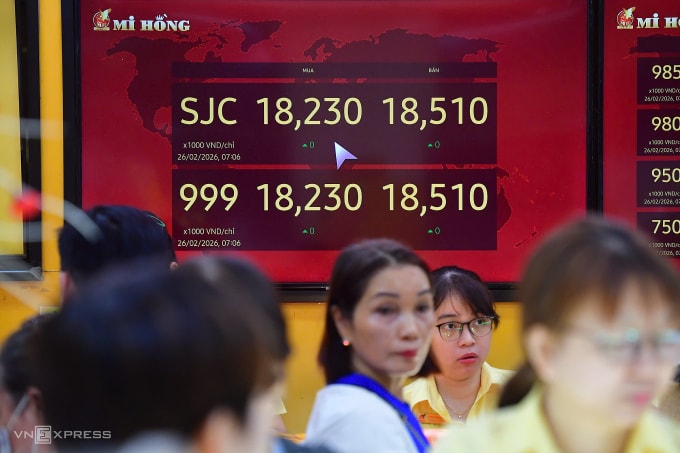 Bảng giá vàng ngày vía Thần tài, sáng 26/2/2026. Ảnh: Thanh Tùng