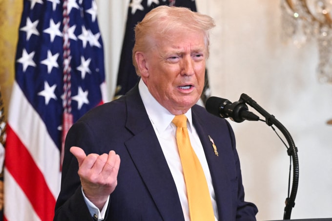 Tổng thống Mỹ Donald Trump tại Nhà Trắng ngày 18/2. Ảnh: AFP