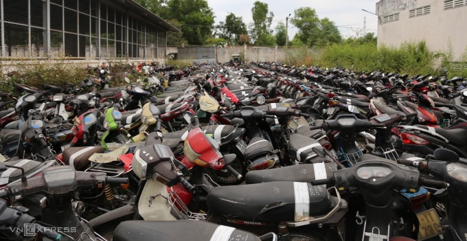 Xe tang vật tại TP HCM. Ảnh: Đình Văn