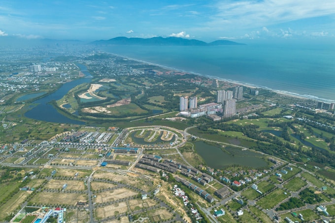 Một góc đô thị phường Ngũ Hành Sơn giáp với Điện Bàn Đông, tiếp giáp với khu vực Hội An, đã được quy hoạch hạ tầng. Ảnh: Nguyễn Đông