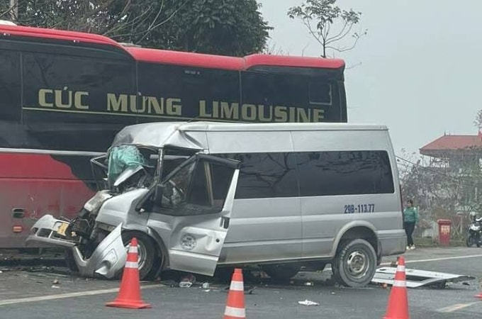 Hiện trường vụ tai nạn. Ảnh: Nguyễn Tuấn