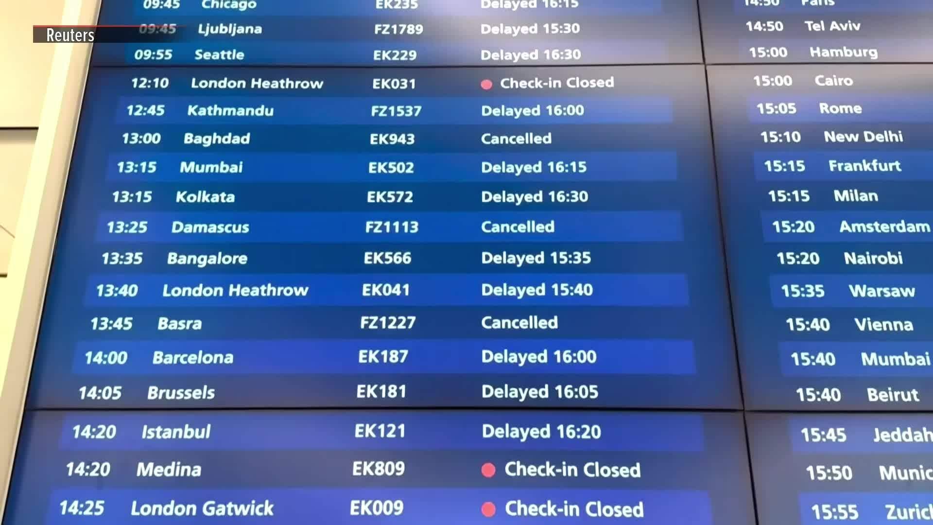 Hàng không toàn cầu hỗn loạn vì Trung Đông đóng cửa không phận