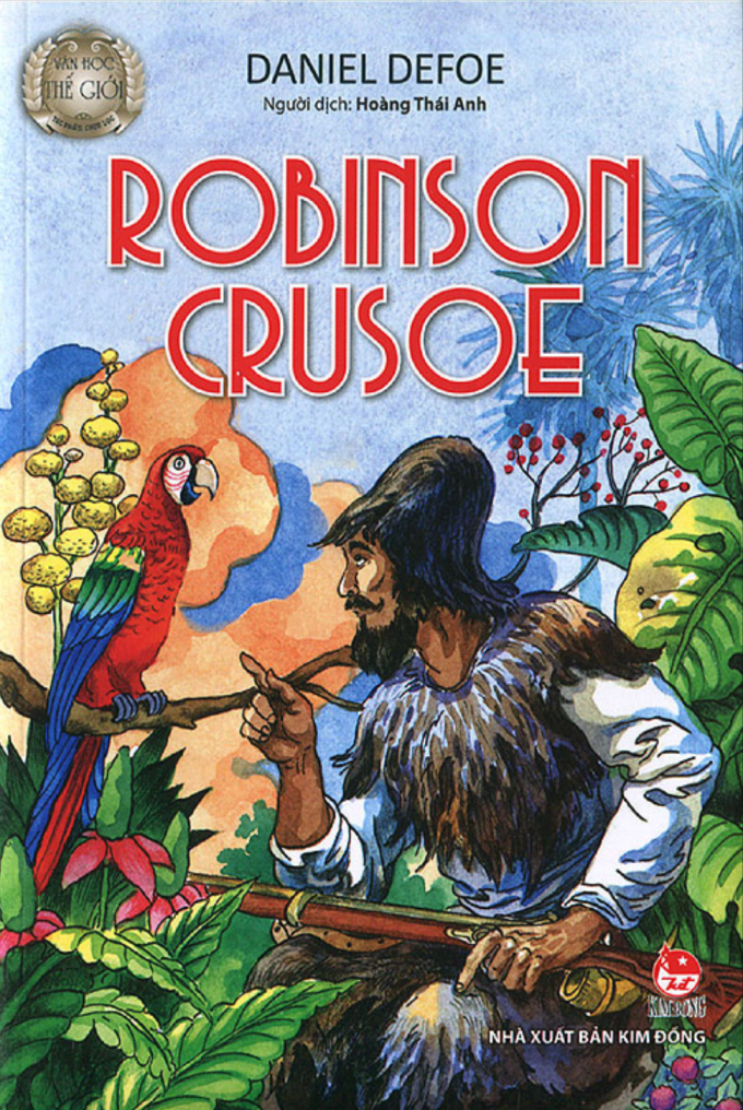 Tác phẩm Robinson Crusoe do Hoàng Thái Anh chuyển ngữ. Ảnh: Nhà xuất bản Kim Đồng