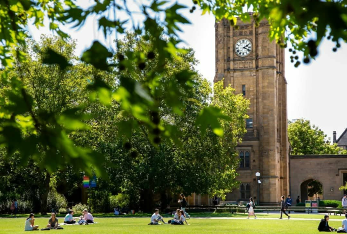 Một góc khuôn viên Đại học Melbourne, Australia. Ảnh: The University of Melbourne Fanpage
