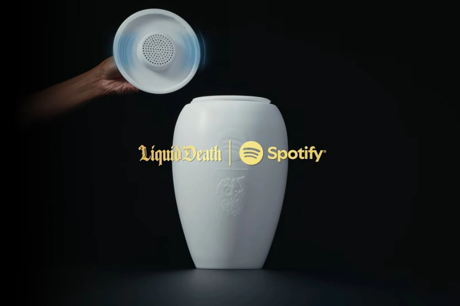 Spotify đã hợp tác cùng Liquid Death để ra mắt một sản phẩm mang tên Eternal Playlist Urn