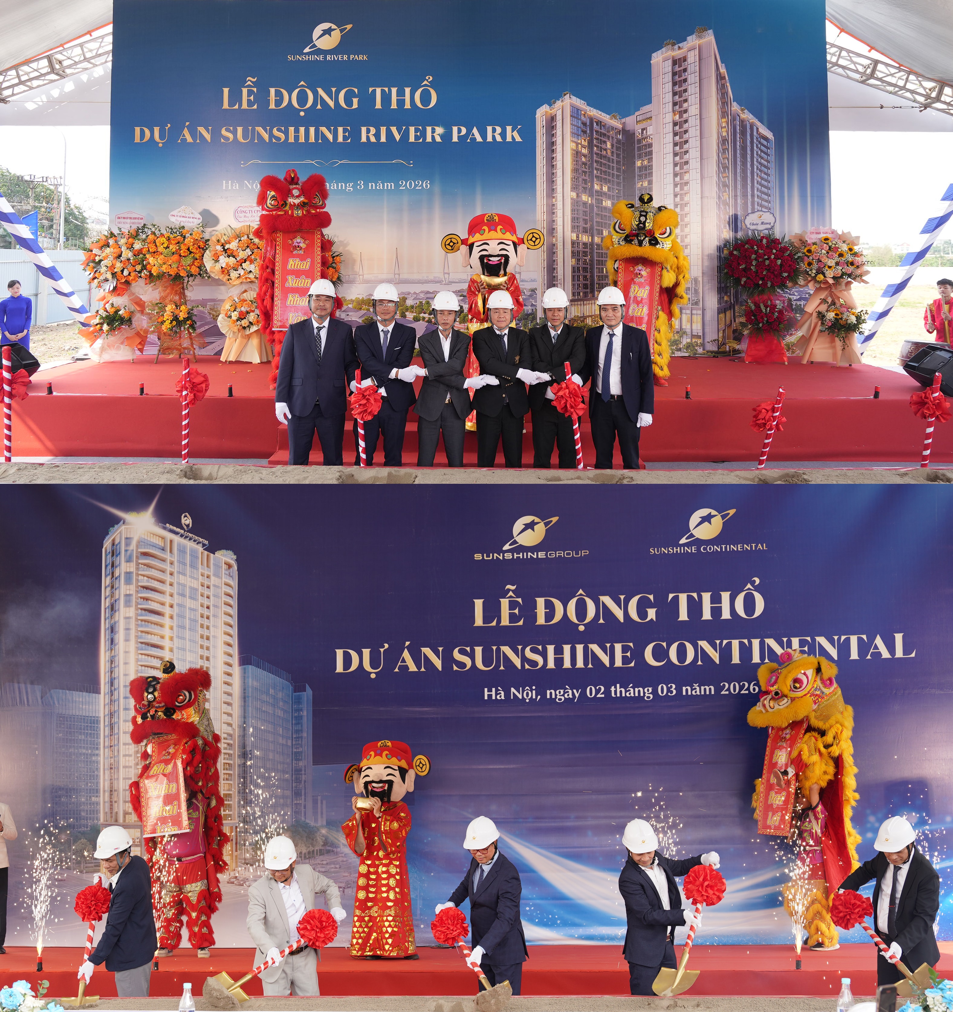 Diễn ra cùng ngày với lễ khởi công Noble West Lake Ha Noi, Sunshine Group cũng tổ chức động thổ hai dự án Sunshine River Park tại phường Phú Thượng và Sunshine Continental tại phường Từ Liêm.
