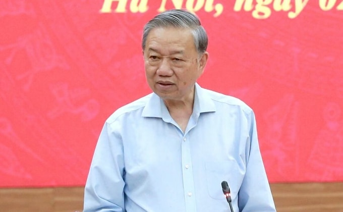 Tổng Bí thư Tô Lâm phát biểu tại buổi làm việc với ban Chính sách, chiến lược Trung ương chiều 2/3. Ảnh: Cổng thông tin Đảng Cộng sản