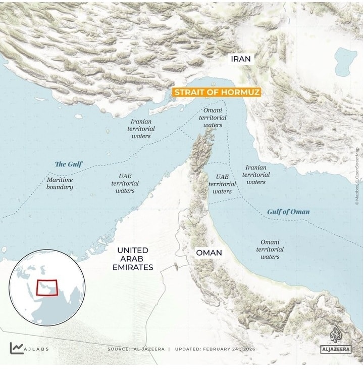 Vị trí eo biển Hormuz