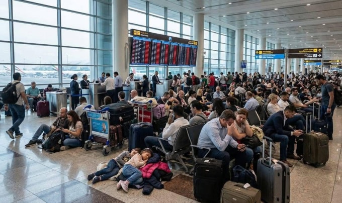 Sân bay Dubai ngày 1/3. Ảnh: TheTraveler