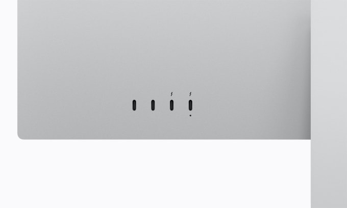 Các cổng kết nối trên bản Studio Display XDR.