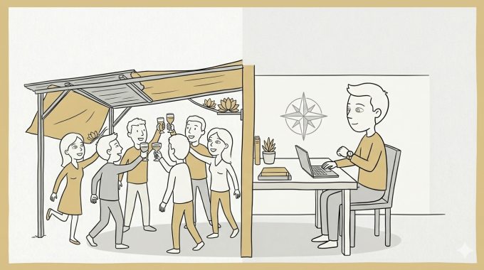 Tham gia tiệc cuối năm ở khu phố khi không cùng tần số