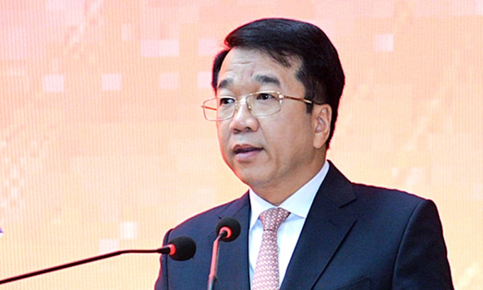 Ông Nguyễn Thanh Bình phát biểu nhận nhiệm vụ ngày 4/3. Ảnh: Trường Giang