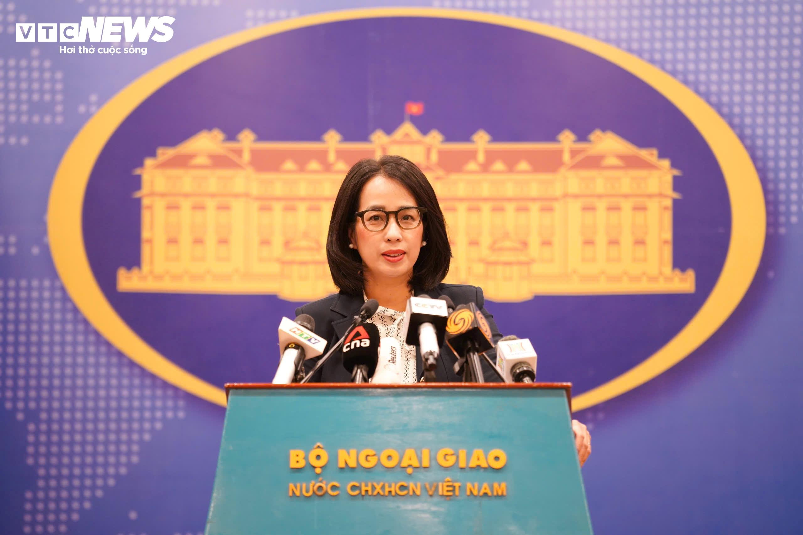Người phát ngôn Bộ Ngoại giao Phạm Thu Hằng. (Ảnh: Minh Quang)