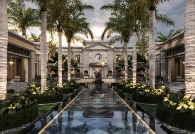 Phối cảnh dinh thự của Zuckrberg đang xây dựng, dự kiến hoàn thành cuối năm nay. Ảnh: New York Post