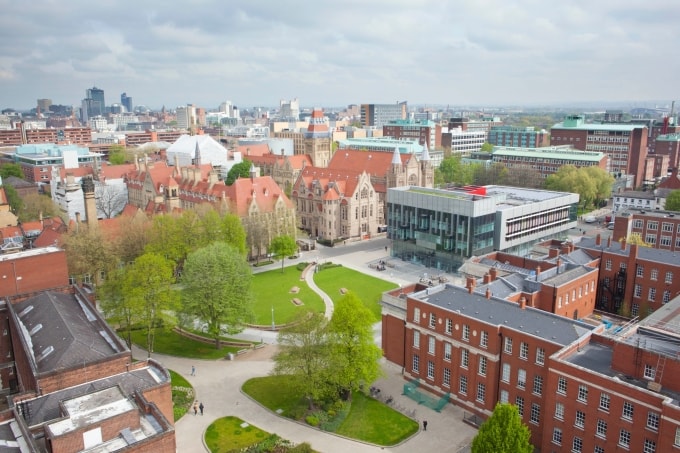 Khuôn viên Đại học Manchester, Anh. Ảnh: The University of Manchester Fanpage