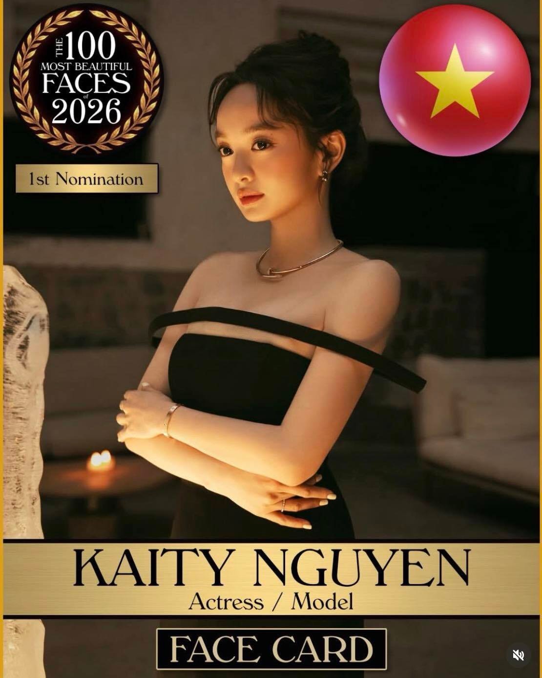 Nữ diễn viên Kaity Nguyễn vừa xuất hiện trong danh sách đề cử 100 gương mặt đẹp nhất thế giới năm 2026 do TC Candler bình chọn.