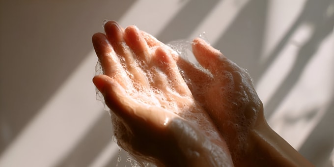 Người mắc zona thần kinh không cần kiêng nước, kiêng tắm. Ảnh minh họa: Vecteezy