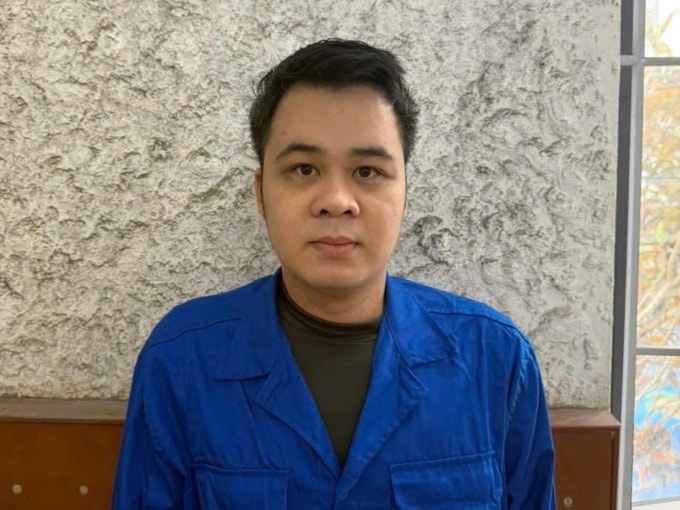 Nguyễn Thành Trung khi bị bắt. Ảnh Công an cung cấp