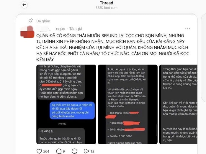 Kết cục bất ngờ vụ khách ở Dubai hủy cọc bàn tại quán nhậu The Gangs TPHCM - Ảnh 2.