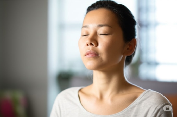 Tập thở tốt cho sức khỏe phổi. Ảnh được tạo bởi AI