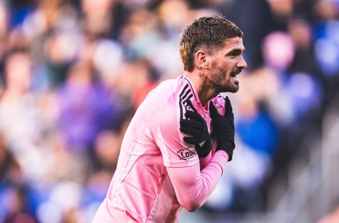 De Paul mừng bàn mở tỷ số trận DC United 1-2 Inter Miami ở vòng ba MLS tối 7/3. Ảnh: Inter Miami