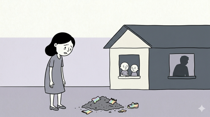 Nhiều lần bị chồng đuổi khỏi nhà, đồ đạc của tôi cũng bị đốt hết