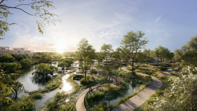 Phối cảnh không gian xanh tại dự án. Ảnh: Coastal Quảng Ngãi