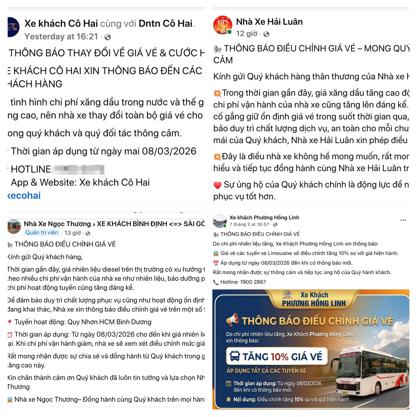 Nhiều nhà xe đồng loạt điều chỉnh giá vé- Ảnh 1.