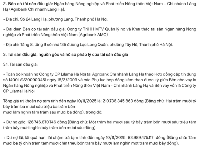 Agribank rao bán BĐS tại Hà Nội để thu hồi khoản nợ hơn 210 tỷ đồng của CTCP Lilama Hà Nội - Ảnh 1.