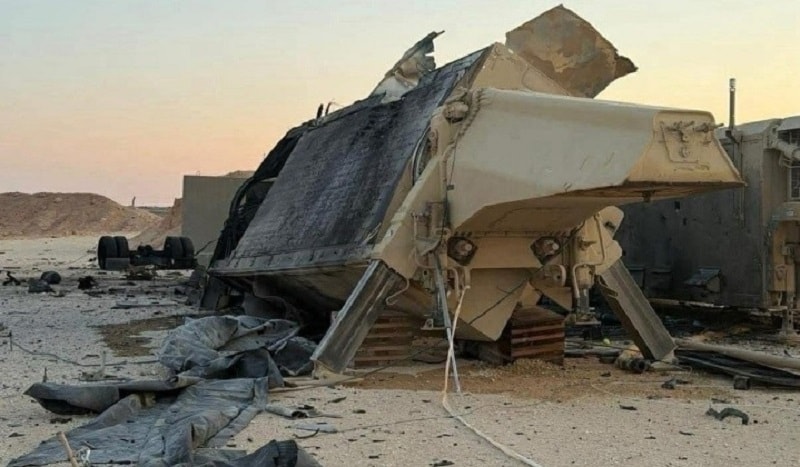 Hệ thống radar AN/TPY-2 thuộc hệ thống THAAD bị phá hủy trong các cuộc giao tranh với lực lượng Iran. Ảnh Military Watch