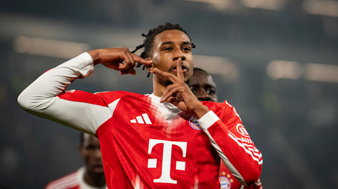 Michael Olise mừng bàn trong trận Bayern thắng Atalanta 6-1 ở lượt đi vòng 1/8 Champions League tại Atleti Azzurri dItalia, Bergamo, Italy ngày 10/3/2026. Ảnh: FC Bayern