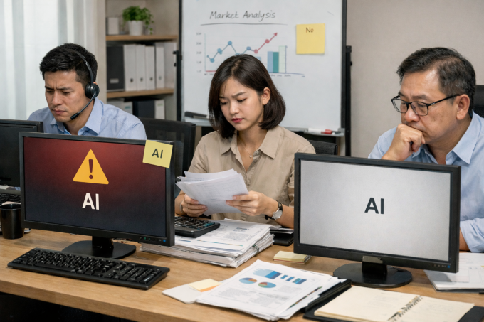 Minh họa về việc ứng dụng AI chưa hiệu quả ở doanh nghiệp. Ảnh: ChatGPT