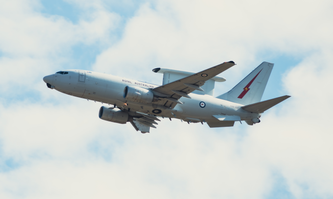 Máy bay cảnh báo sớm E-7A Wedgetail Australia trong cuộc diễn tập tại bang Florida, Mỹ năm 2023. Ảnh: USAF