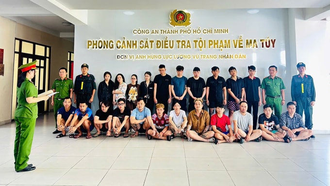 Những nghi can trong đường dây ma túy. Ảnh: Công an TP HCM