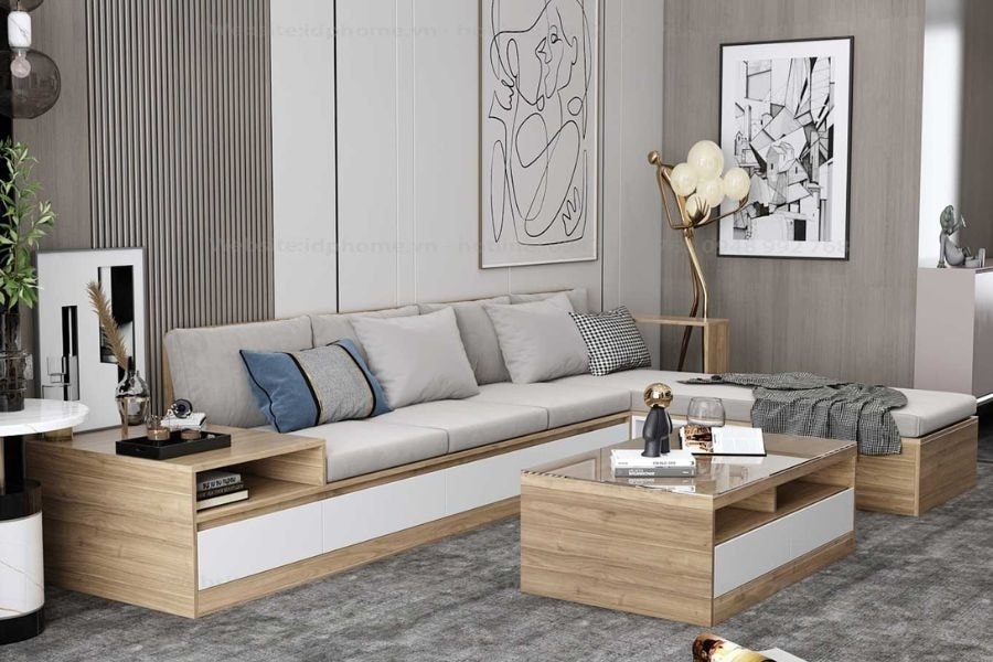 Độ bền của sofa gỗ công nghiệp thấp hơn gỗ tự nhiên. (Ảnh: TecWood)