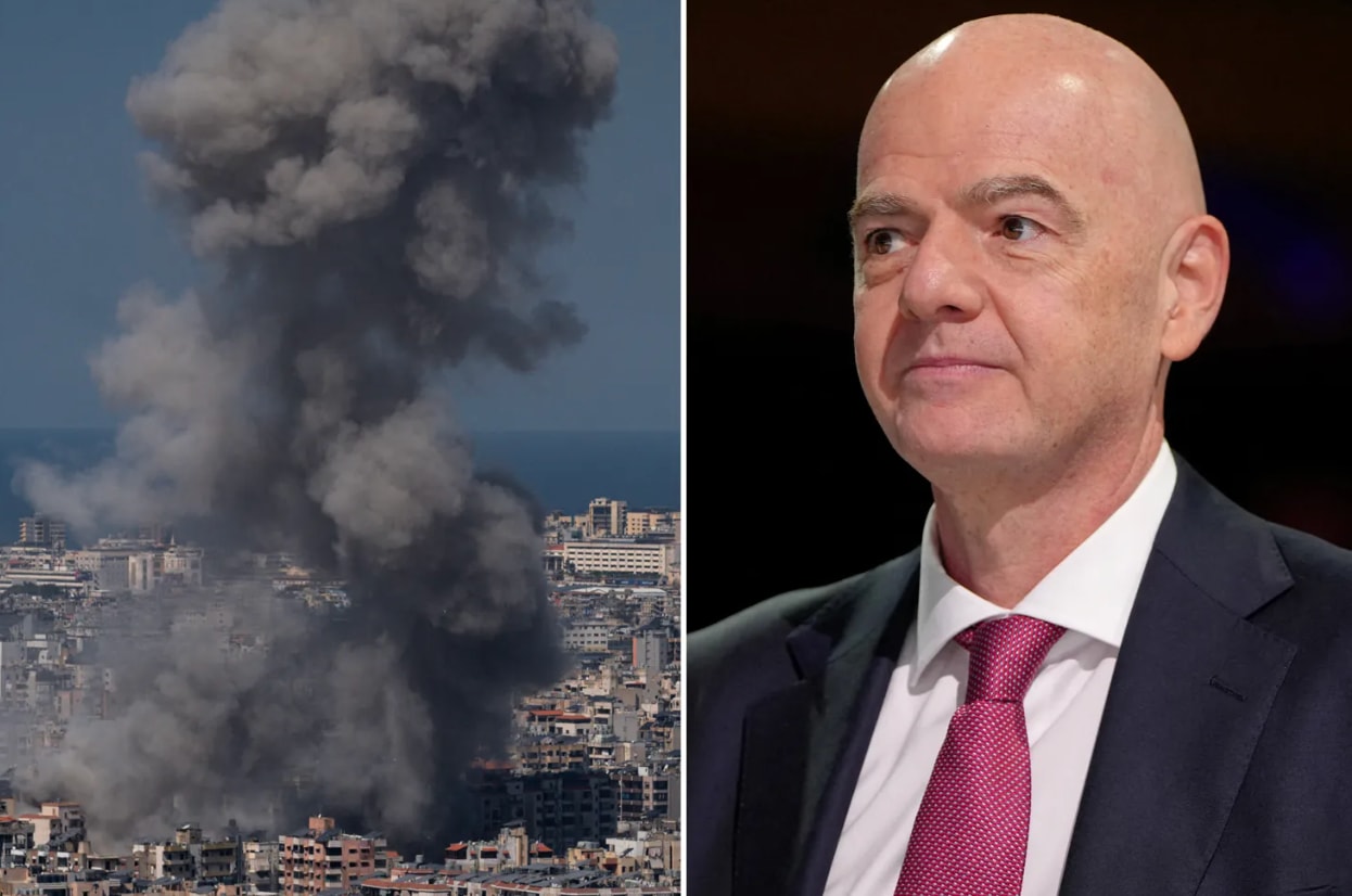 Chủ tịch FIFA Gianni Infantino đang đứng trước một quyết định khó khăn về việc thay thế Iran tại World Cup. (Nguồn: The Sun)