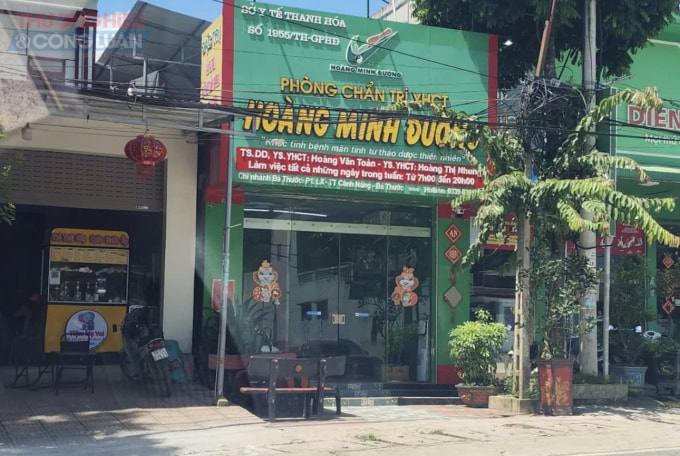 Địa điểm Phòng chẩn trị y học cổ truyền Hoàng Minh Đường thuộc Công ty TNHH Hoàng Minh Đường tại xã Bá Thước, tỉnh Thanh Hóa. Ảnh: Lam Sơn