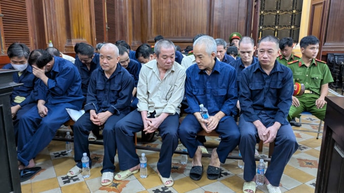 Các bị cáo tại tòa hôm nay. Ảnh: Hải Duyên