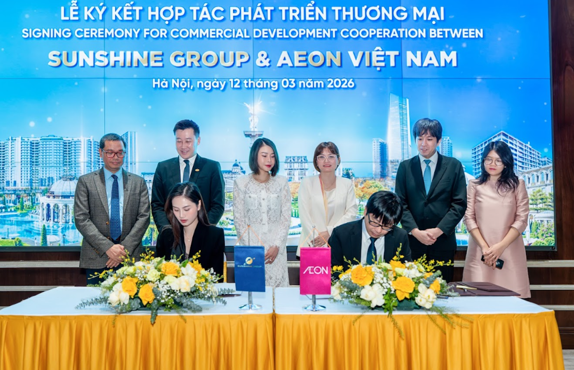 Sunshine Group và AEON Việt Nam chính thức ký kết hợp tác phát triển thương mại tại 3 dự án Sunshine City, Sunshine Riverside và Sunshine Garden.