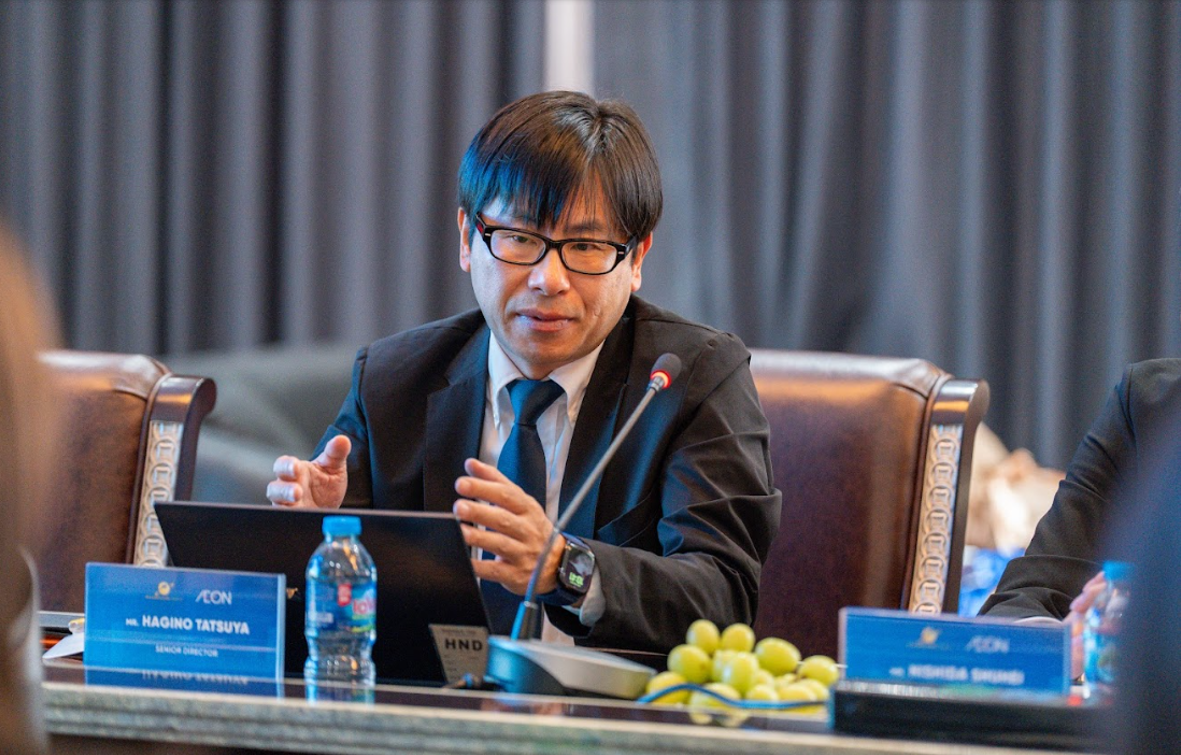 Ông Hagino Tatsuya - Giám đốc Cấp cao AEON Việt Nam - phát biểu tại lễ ký kết.